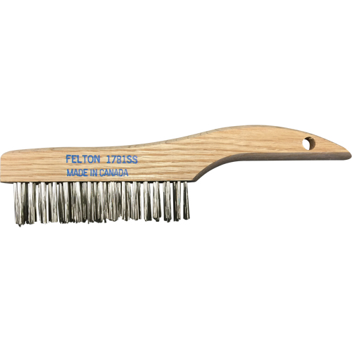 Brosses de nettoyage &agrave; manche en patin, Acier inoxydable, 4 x 16 rangs de fils, Longueur 10" Rock Safety Industrial Ltd