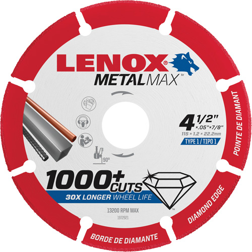 Lames de scie circulaire Metalmax, 4-1/2", Pour M&eacute;tal/Non ferreux Rock Safety Industrial Ltd