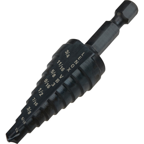 Foret &eacute;tag&eacute; no 3, 1/4" - 3/4", Incr&eacute;ments de 1/16", Acier rapide Rock Safety Industrial Ltd
