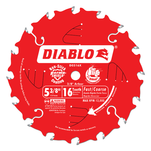 Lame de scie circulaire, 5-3/8", 16 dents, Pour Bois Rock Safety Industrial Ltd