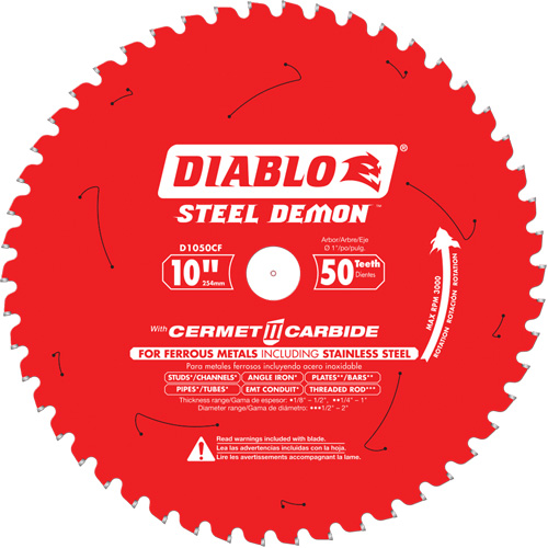 Lame de scie circulaire, 10", 50 dents, Pour M&eacute;tal Rock Safety Industrial Ltd