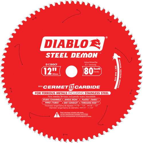 Lame de scie circulaire, 12", 80 dents, Pour M&eacute;tal Rock Safety Industrial Ltd