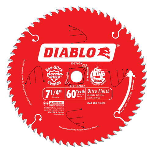 Lame de scie circulaire, 7-1/4", 60 dents, Pour Bois Rock Safety Industrial Ltd