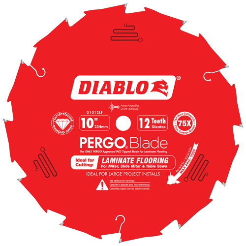 Lame de scie circulaire, 10", 12 dents, Pour Stratifi&eacute; Rock Safety Industrial Ltd