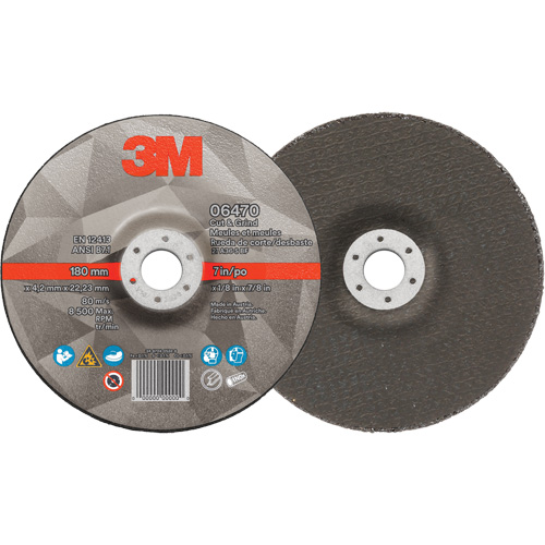Meule &agrave; tronçonner, 7" x 1/8", Arbre de 7/8", Type 27, C&eacute;ramique Rock Safety Industrial Ltd