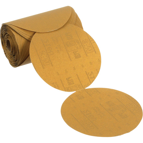 Disque abrasif dor&eacute; en rouleau Stikit, 6" dia., Grain P120, Oxyde d'aluminium Rock Safety Industrial Ltd