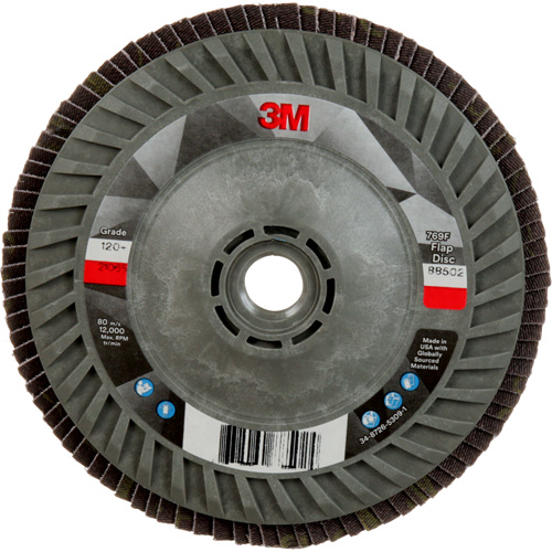 Disque &agrave; lamelles &agrave; changement rapide 769F, 5" x 5/8"-11, Type 27, Grain 120+, C&eacute;ramique Rock Safety Industrial Ltd