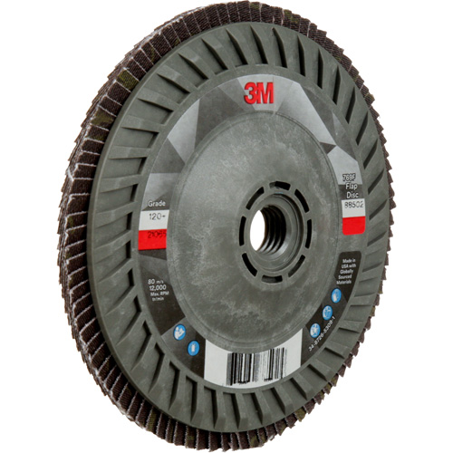 Disque &agrave; lamelles &agrave; changement rapide 769F, 5" x 5/8"-11, Type 27, Grain 120+, C&eacute;ramique Rock Safety Industrial Ltd