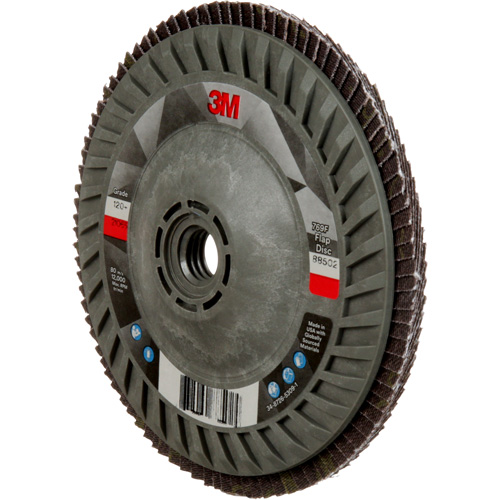 Disque &agrave; lamelles &agrave; changement rapide 769F, 5" x 5/8"-11, Type 27, Grain 120+, C&eacute;ramique Rock Safety Industrial Ltd