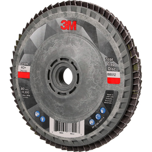 Disque &agrave; lamelles &agrave; changement rapide 769F, 4-1/2" x 5/8"-11, Type 27, Grain 40+, C&eacute;ramique Rock Safety Industrial Ltd