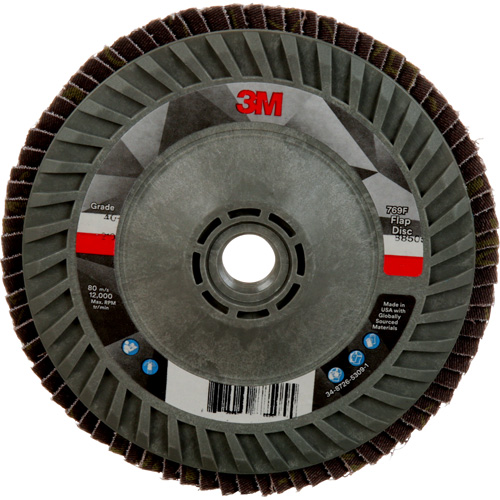 Disque &agrave; lamelles &agrave; changement rapide 769F, 5" x 5/8"-11, Type 27, Grain 40+, C&eacute;ramique Rock Safety Industrial Ltd