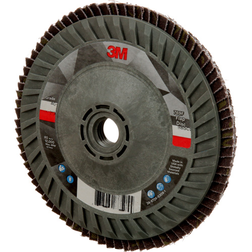 Disque &agrave; lamelles &agrave; changement rapide 769F, 5" x 5/8"-11, Type 27, Grain 40+, C&eacute;ramique Rock Safety Industrial Ltd