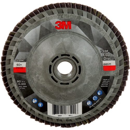 Disque &agrave; lamelles &agrave; changement rapide 769F, 4-1/2" x 5/8"-11, Type 27, Grain 60+, C&eacute;ramique Rock Safety Industrial Ltd