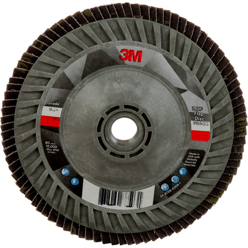 Disque &agrave; lamelles &agrave; changement rapide 769F, 5" x 5/8"-11, Type 27, Grain 80+, C&eacute;ramique Rock Safety Industrial Ltd