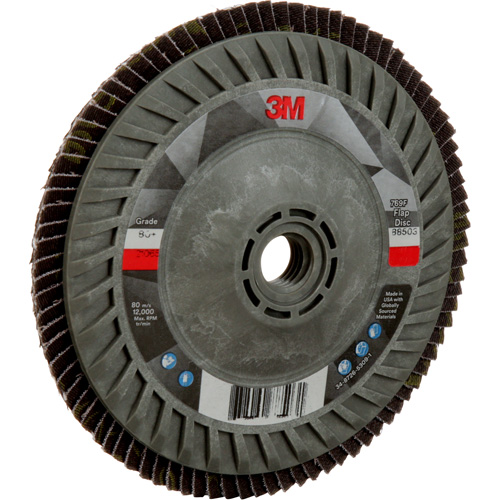 Disque &agrave; lamelles &agrave; changement rapide 769F, 5" x 5/8"-11, Type 27, Grain 80+, C&eacute;ramique Rock Safety Industrial Ltd