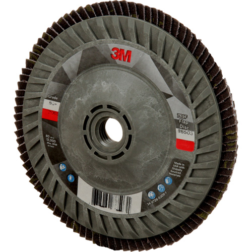Disque &agrave; lamelles &agrave; changement rapide 769F, 5" x 5/8"-11, Type 27, Grain 80+, C&eacute;ramique Rock Safety Industrial Ltd