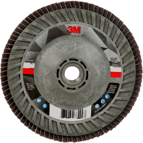 Disque &agrave; lamelles &agrave; changement rapide 769F, 5" x 5/8"-11, Type 29, Grain 80+, C&eacute;ramique Rock Safety Industrial Ltd