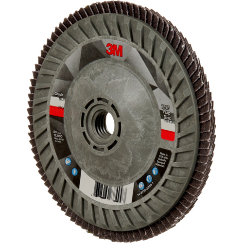 Disque &agrave; lamelles &agrave; changement rapide 769F, 5" x 5/8"-11, Type 29, Grain 80+, C&eacute;ramique Rock Safety Industrial Ltd