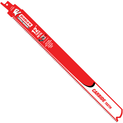 Lame de scie alternative &eacute;paisse pour le m&eacute;tal, Carbure, 8 Dents par pouce, 12" lo x 1" la Rock Safety Industrial Ltd