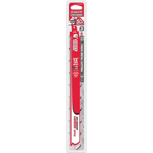 Lame de scie alternative &eacute;paisse pour le m&eacute;tal, Carbure, 8 Dents par pouce, 12" lo x 1" la Rock Safety Industrial Ltd