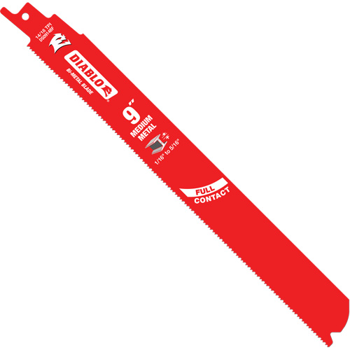 Lame de scie alternative de s&eacute;rie moyenne pour le m&eacute;tal, Bim&eacute;tal, 14-18 Dents par pouce, 9" lo x 1" la Rock Safety Industrial Ltd