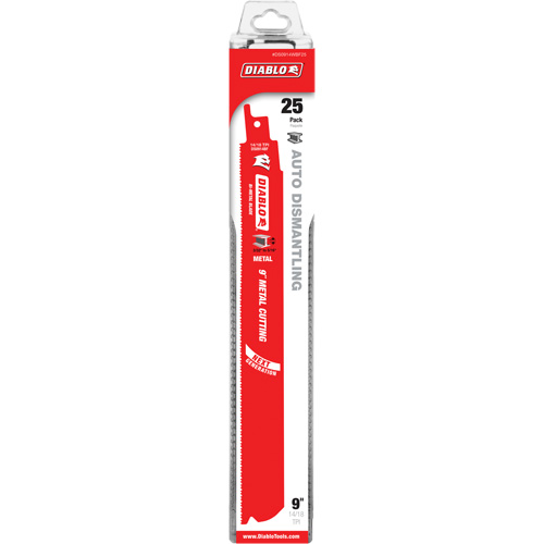 Lame de scie alternative autod&eacute;montage, Bim&eacute;tal, 14-18 Dents par pouce, 9" lo x 1" la Rock Safety Industrial Ltd