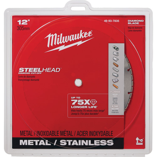 Lame &agrave; tronçonner au diamant Steelhead, 12", Pour M&eacute;tal Rock Safety Industrial Ltd