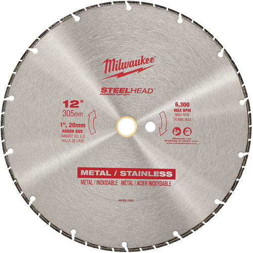 Lame &agrave; tronçonner au diamant Steelhead, 12", Pour M&eacute;tal Rock Safety Industrial Ltd