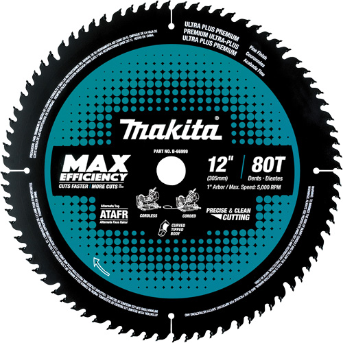 Carbide-Tipped Max Efficiency Miter Saw Blade, 12", 100 Teeth, Wood Use Rock Safety Industrial Ltd
