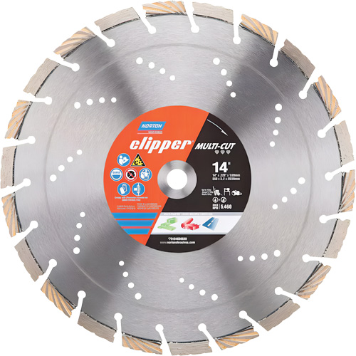Disque diamant&eacute; Clipper Multi-Cut &agrave; segments, 14", Pour Pierre/B&eacute;ton Rock Safety Industrial Ltd