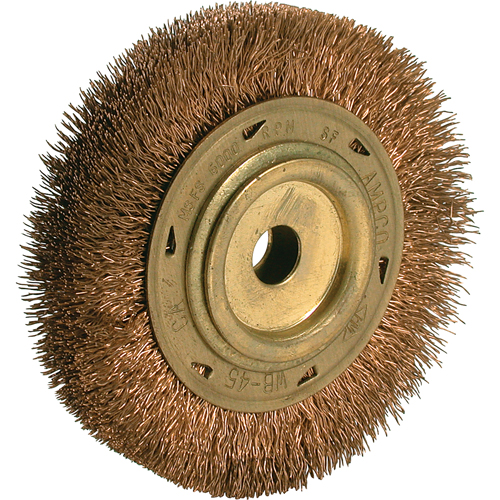 Brosse &agrave; fils cr&ecirc;p&eacute;s pour outils &eacute;lectriques, 6" dia., Arbre 5/8" Rock Safety Industrial Ltd