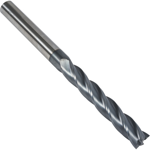 S237 30° Extra Long Square End Mill, 1/4" Dia., 4" L, 4 Flutes, 1/4" Shank, Carbide Rock Safety Industrial Ltd