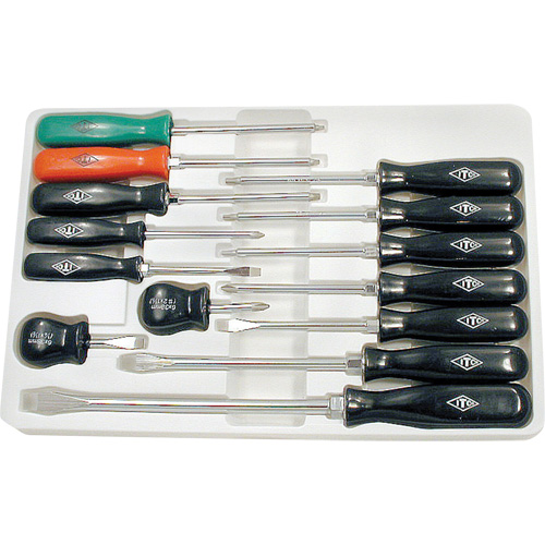 ISD-14 ITC&reg; Professional ABS Handle Screwdriver Set, 14 Pcs., Magnetic Rock Safety Industrial Ltd