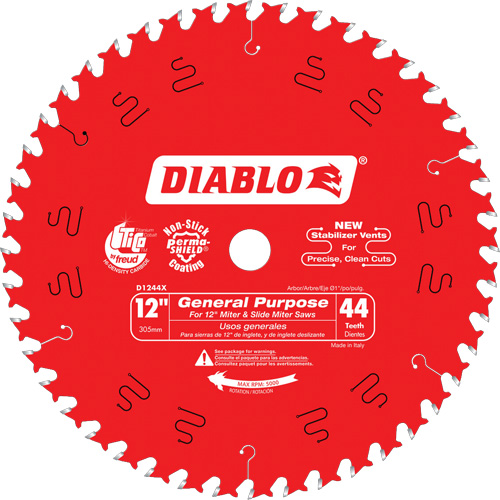 Saw Blades - General Purpose, 12", 44 Teeth, Wood Use Rock Safety Industrial Ltd