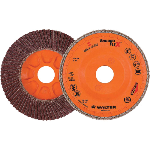 Enduro-Flex Flap Disc, 4-1/2" x 7/8", Type 27, 60 Grit, Zirconia Alumina Rock Safety Industrial Ltd