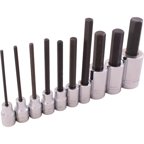 SAE Hex Head Socket Set, Hex, 1/2"/3/8" Drive, 10 Pcs Rock Safety Industrial Ltd