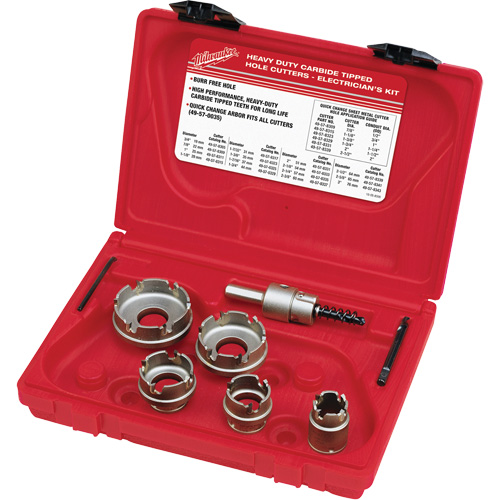 Trousse de fraises au carbure pour les m&eacute;taux en feuilles pour les &eacute;lectriciens, 5 morceaux Rock Safety Industrial Ltd