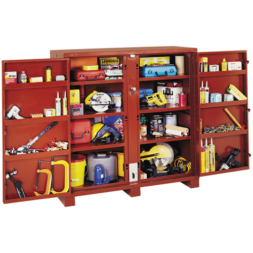 Armoire &agrave; tablettes Jobsite, Acier, 47,5 pi³, Rouge Rock Safety Industrial Ltd