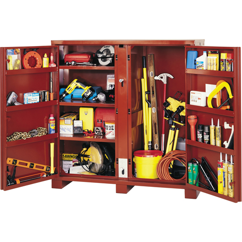Armoire &agrave; tablettes Jobsite, Acier, 47,5 pi³, Rouge Rock Safety Industrial Ltd