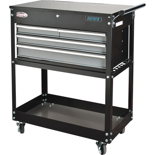 Utility Cart, 4 Drawers, 18" L x 33" W x 39" H, Black Rock Safety Industrial Ltd