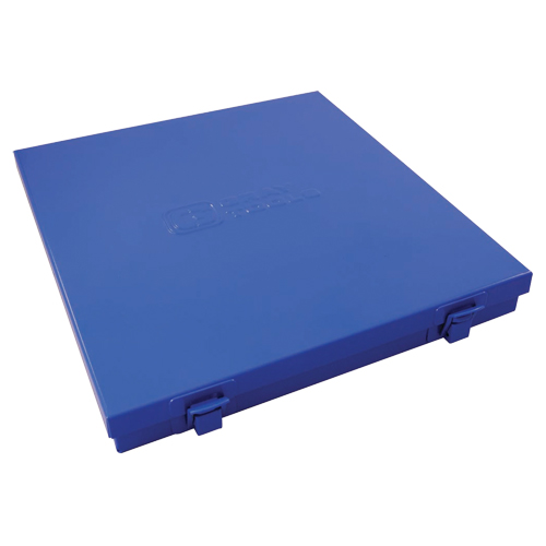 Slim Metal Box, 10-1/2" D x 9-1/4" W x 1-1/4" H, Blue Rock Safety Industrial Ltd