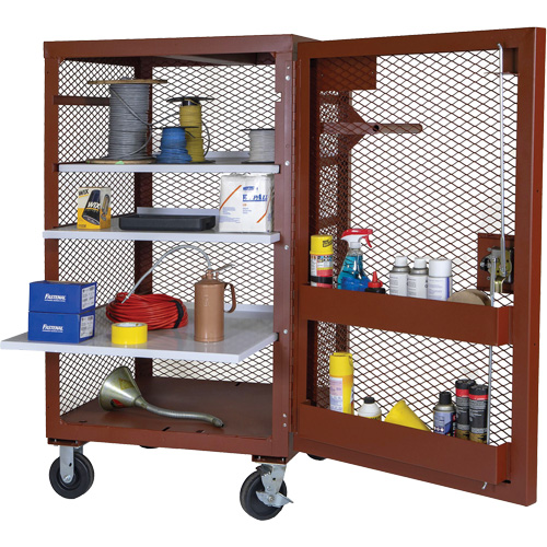 Armoire mobile en treillis, Acier, 22 pi³, Rouge Rock Safety Industrial Ltd