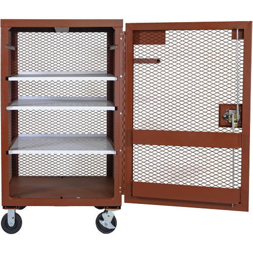 Armoire mobile en treillis, Acier, 22 pi³, Rouge Rock Safety Industrial Ltd