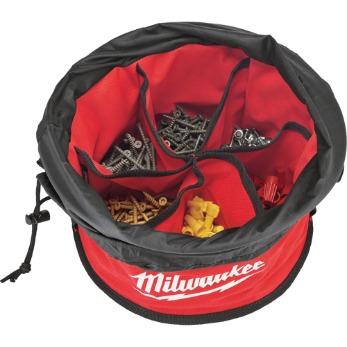 Sac range-tout style parachute, 11-4/5" lo x 11-4/5" la x 11" h, Nylon, Noir/Rouge Rock Safety Industrial Ltd