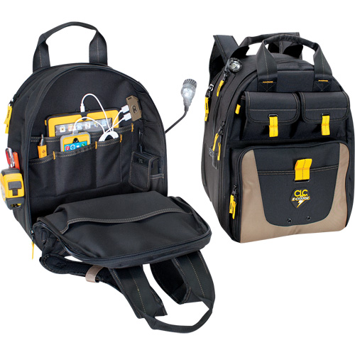 Sac &agrave; dos avec prises de recharge pour appareils &eacute;lectroniques, 15" lo x 10-1/2" la, Noir, Polyester Rock Safety Industrial Ltd