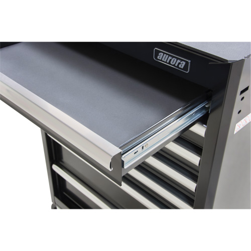 Chariot &agrave; outils industriel, 7 tiroirs, 27" la x 18-3/4" p x 39" h, Noir Rock Safety Industrial Ltd