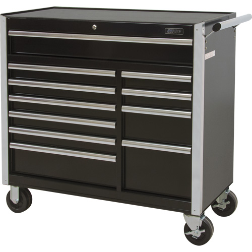 Industrial Tool Cart, 11 Drawers, 41" W x 18-3/4" D x 39-1/3" H, Black Rock Safety Industrial Ltd