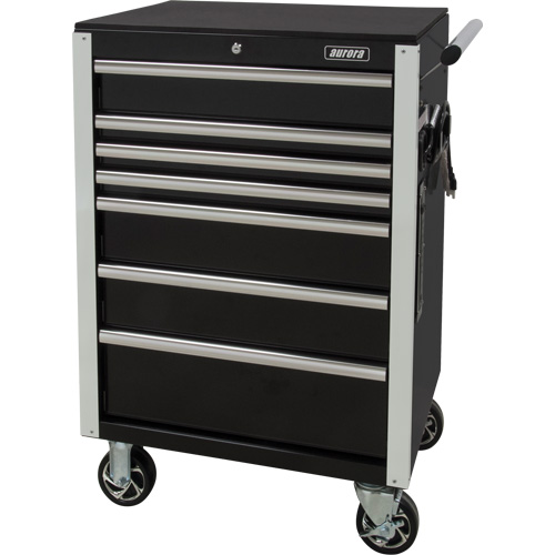 Heavy-Duty Tool Cart, 7 Drawers, 28" W x 22" D x 42-3/8" H, Black Rock Safety Industrial Ltd