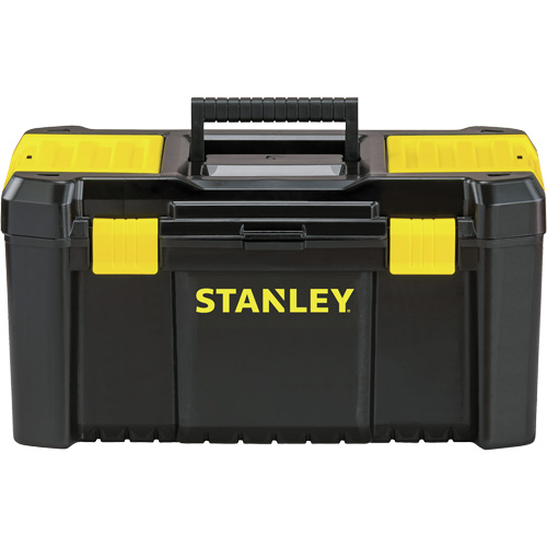 Essential&reg; Tool Box with Tray, 19" W x 9-7/8" D x 9-3/4" H, Black/Yellow Rock Safety Industrial Ltd