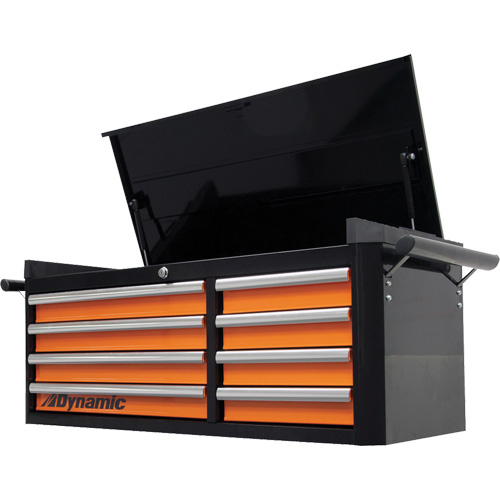 Coffre sup&eacute;rieur, 42" la, 8 tiroirs, Noir/Orange Rock Safety Industrial Ltd